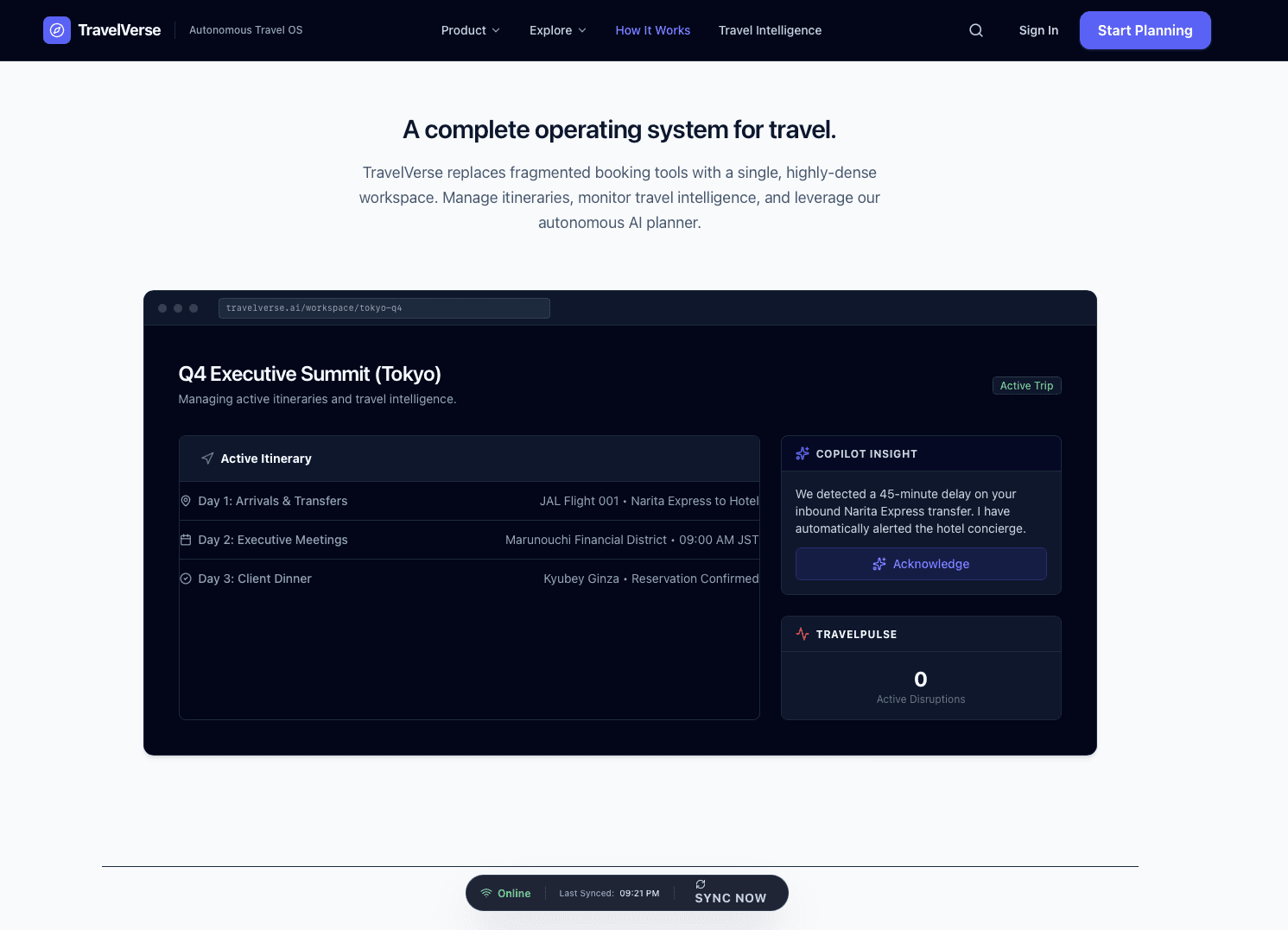 TRAVELVERSE AI project interface preview